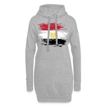 Drapeau égyptien utilisé - Sweat-shirt à capuche long Femme - gris chiné - Devant