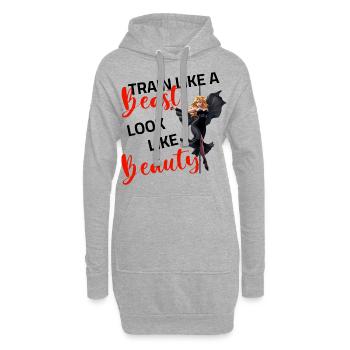 Pole Dance Train Like a Beast Look Like Beauty - Sweat-shirt à capuche long Femme - gris chiné - Devant