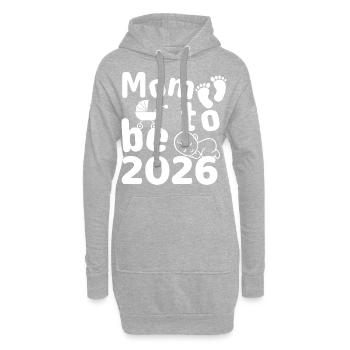 Grossesse de la future maman en 2026 - Sweat-shirt à capuche long Femme - gris chiné - Devant