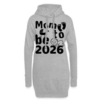Mom To Be 2026 Schwangerschaftsfreude - Hoodie-Kleid - Grau meliert - Vorne