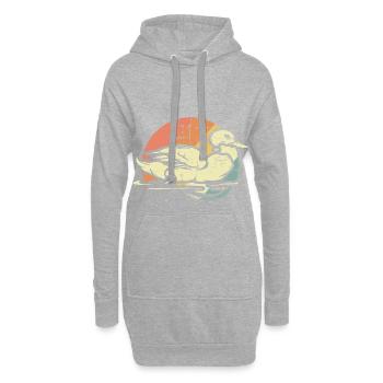 Canard dans le lac - Sweat-shirt à capuche long Femme - gris chiné - Devant