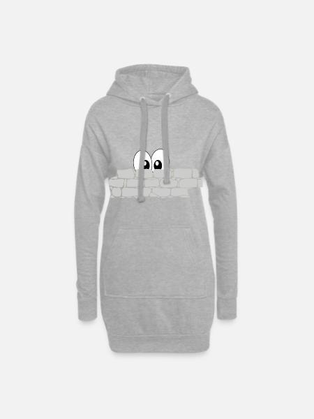 Hinter der Mauer - Hoodie-Kleid - Grau meliert