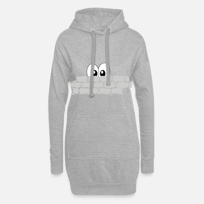 Hinter der Mauer - Hoodie-Kleid - Grau meliert