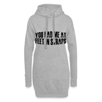 Tu m’as eu aux pieds dans les sangles 44 - Sweat-shirt à capuche long Femme - gris chiné - Devant