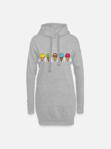 Gelato Eis Eisdiele - Hoodie-Kleid - Grau meliert