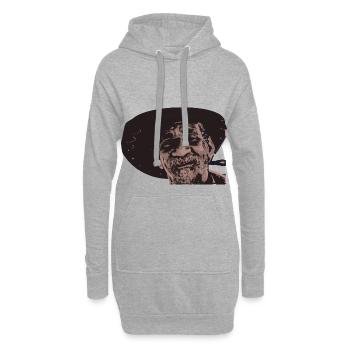 Vieux Mexicain avec un chapeau - Sweat-shirt à capuche long Femme - gris chiné - Devant