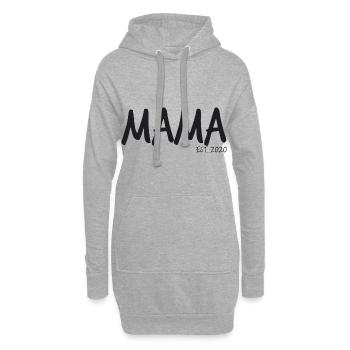 Spruch - Mama EST. 2020 - Hoodie-Kleid - Grau meliert - Vorne