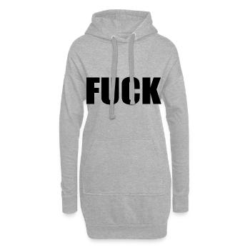Fuck - Sweat-shirt à capuche long Femme - gris chiné - Devant