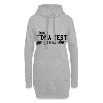J’ai fait un test ADN et Dieu est mon père 10 - Sweat-shirt à capuche long Femme - gris chiné - Devant