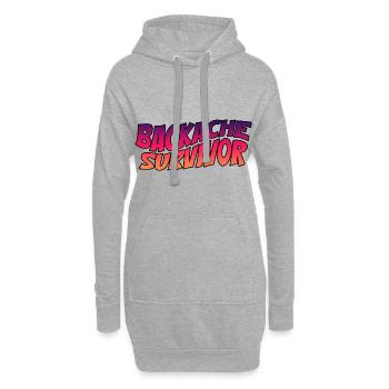 Backache Survivor 4 - Hoodie-Kleid - Grau meliert - Vorne
