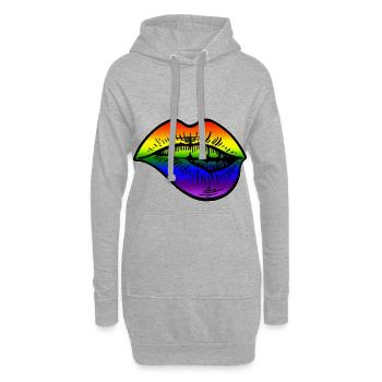 Lèvres Pride Rainbow LGBT LGBTQ Gay Lesbian Flag - Sweat-shirt à capuche long Femme - gris chiné - Devant