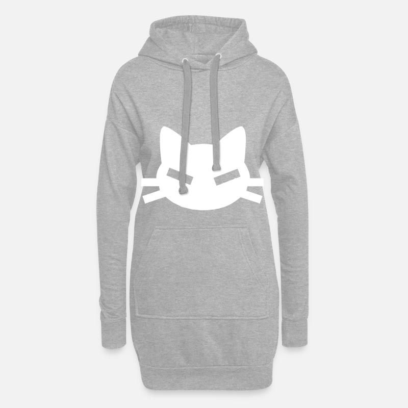 Cat with angular slit eyes - Hoodie Dress - heather grey