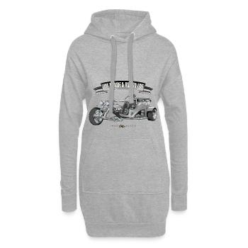 LIVE TO RIDE & RIDE TO LIVE (GRAU-SCHWARZ) - Hoodie-Kleid - Grau meliert - Vorne