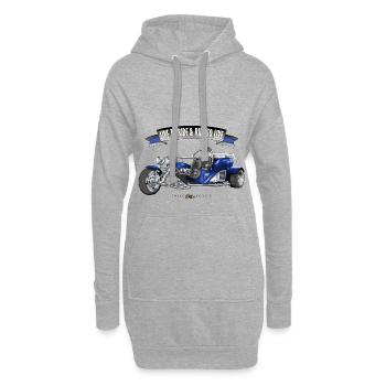 LIVE TO RIDE & RIDE TO LIVE (BLAU-SILBER) - Hoodie-Kleid - Grau meliert - Vorne
