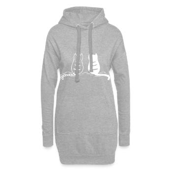 sitzende Katzen - Hoodie-Kleid - Grau meliert - Vorne