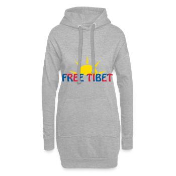 free tibet soleil - Sweat-shirt à capuche long Femme - gris chiné - Devant