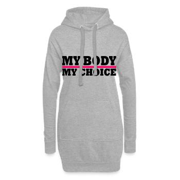 My body my choice - Hoodie-Kleid - Grau meliert - Vorne