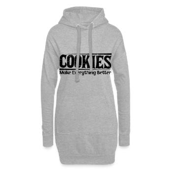 Les cookies améliorent tout 7 - Sweat-shirt à capuche long Femme - gris chiné - Devant