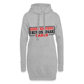 Destinataire de rein, je cours sur des pièces de rechange 13 - Sweat-shirt à capuche long Femme - gris chiné - Devant