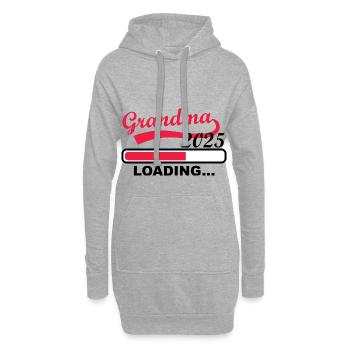 Oma 2025 loading, Ich werde 2025 Oma - Hoodie-Kleid - Grau meliert - Vorne
