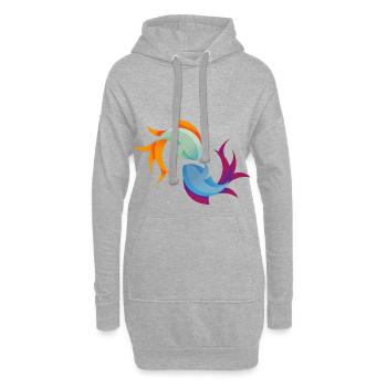 Poissons poissons signe du zodiaque cadeau pêche océan - Sweat-shirt à capuche long Femme - gris chiné - Devant