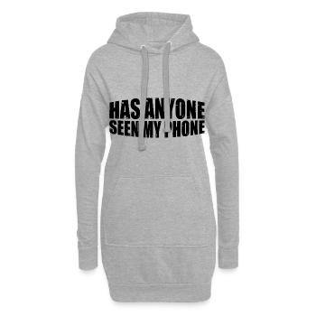 Has Anyone Seen My Phone 17 - Hoodie-Kleid - Grau meliert - Vorne
