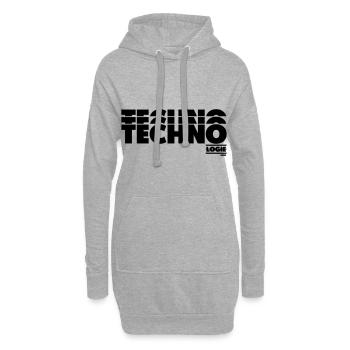 TECHNOLOGIE - Sweat-shirt à capuche long Femme - gris chiné - Devant