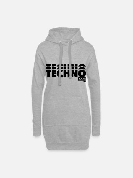 TECHNO LOGIE - Hoodie-Kleid - Grau meliert