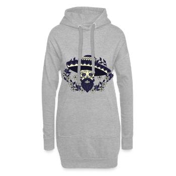 Jour rétro vintage du cadeau de crâne de sucre mort - Sweat-shirt à capuche long Femme - gris chiné - Devant
