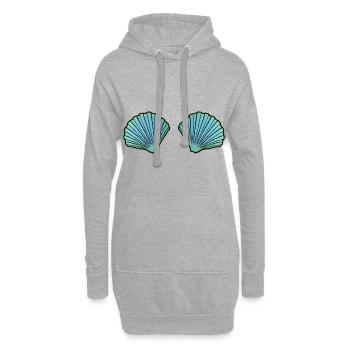 nixe sirène coquillage soutien-gorge Bikini plage - Sweat-shirt à capuche long Femme - gris chiné - Devant