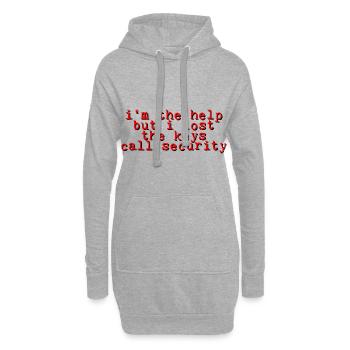 Je suis l’aide mais j’ai perdu les clés, appelez la sécurité 3 - Sweat-shirt à capuche long Femme - gris chiné - Devant