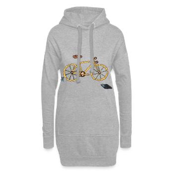 Can.Eyes Bread Bike - Sweat-shirt à capuche long Femme - gris chiné - Devant