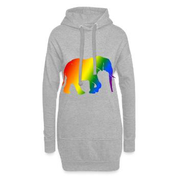 Elefant LGBT bunt LGBTQ - Hoodie-Kleid - Grau meliert - Vorne