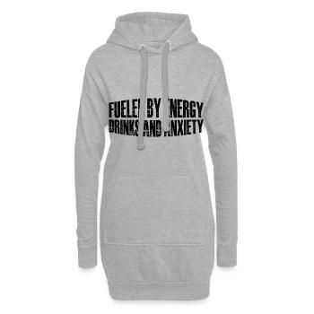 Fueled By Energy Drinks And Anxiety 8 - Hoodie-Kleid - Grau meliert - Vorne
