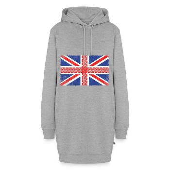 Cadeau de moto de drapeau du R-U - Sweat-shirt à capuche long Femme - gris chiné - Devant