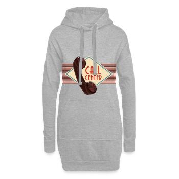 Call Center - Hoodie-Kleid - Grau meliert - Vorne