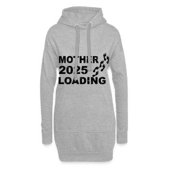 Mère 2025 chargement, je serai maman en 2025 - Sweat-shirt à capuche long Femme - gris chiné - Devant