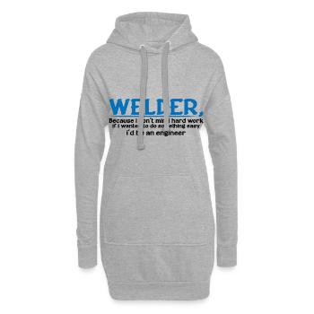 Welder, Because I Don't Mind Hard Work 4 - Hoodie-Kleid - Grau meliert - Vorne