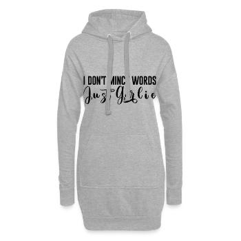 Je ne mâche pas mes mots, juste de l’ail - Sweat-shirt à capuche long Femme - gris chiné - Devant