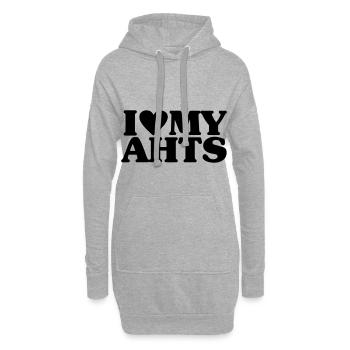 iheartmyahts - Sweat-shirt à capuche long Femme - gris chiné - Devant