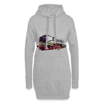 Dampflok 18 201 - Hoodie-Kleid - Grau meliert - Vorne