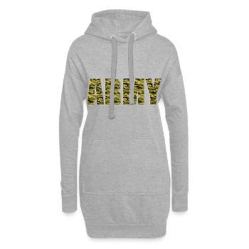 armée - Sweat-shirt à capuche long Femme - gris chiné - Devant