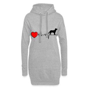 Nova Scotia Duck Tolling Retriever Heartbeat - Sweat-shirt à capuche long Femme - gris chiné - Devant