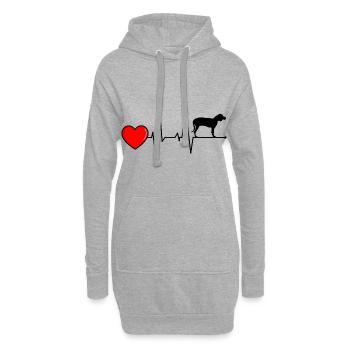 Deutsche Brandlbracke Hund Herzschlag Schwarz - Hoodie-Kleid - Grau meliert - Vorne