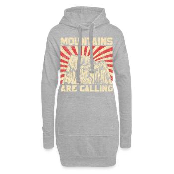 Montagnes de montagnes - Sweat-shirt à capuche long Femme - gris chiné - Devant