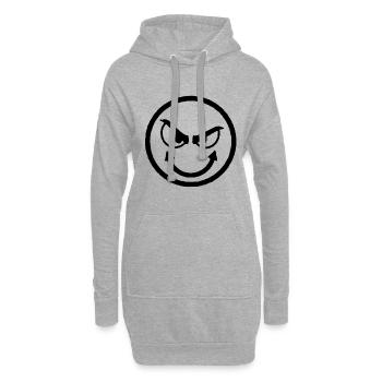 Smilie yeux mauvais regard diabolique chemise - Sweat-shirt à capuche long Femme - gris chiné - Devant