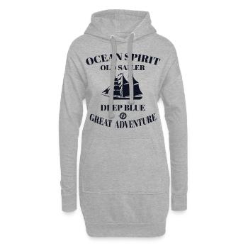 Croisière en voilier - T-shirt d’été - Sweat-shirt à capuche long Femme - gris chiné - Devant