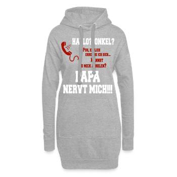 Hallo Onkel - Papa nervt mich! weiss - Hoodie-Kleid - Grau meliert - Vorne