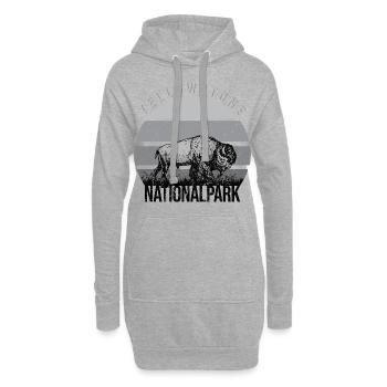 le parc national de Yellowstone - Sweat-shirt à capuche long Femme - gris chiné - Devant