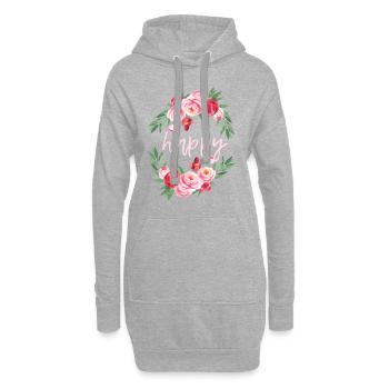 Happy Sommer Leben Frühjahr Vibe Feeling Breeze - Hoodie-Kleid - Grau meliert - Vorne